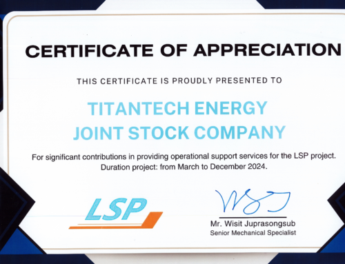 Letter of Appreciation from Long Son Petrochemicals Company (LSP)